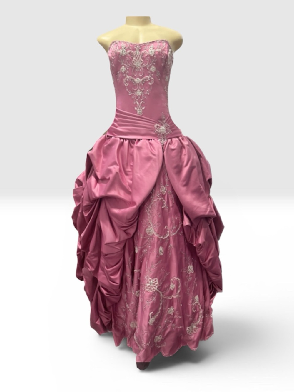 NWT Strapless Pink Embellished Quinceañera Prom BallGown - Picture 2 of 5